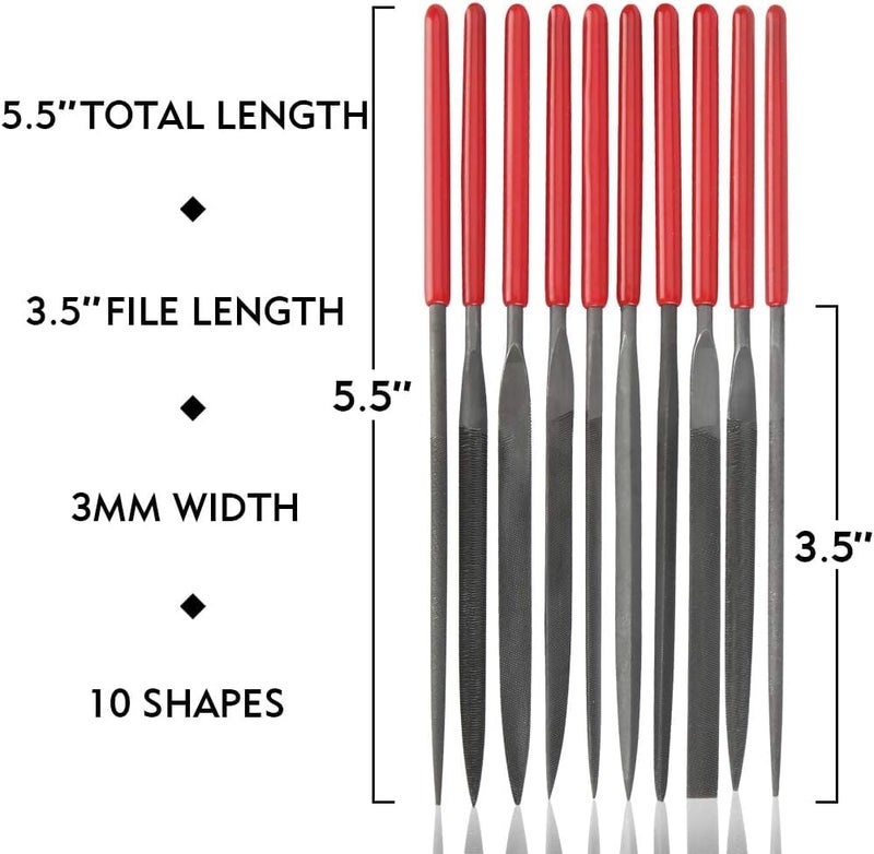 VASTOOLS Deburring Tool Kit,10Pcs Needle File,Metal Handle Deburring Tool for Metal Resin 3D Plastic Copper Aluminum Pipes Tube Hole with Extra 10pc Multiuse Blades Removing Burr - Image 5
